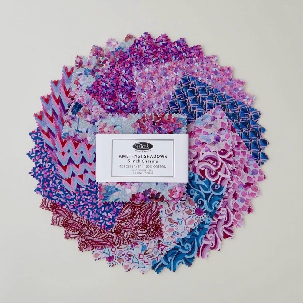 Amethyst Garden Fabric Precut strips and charms